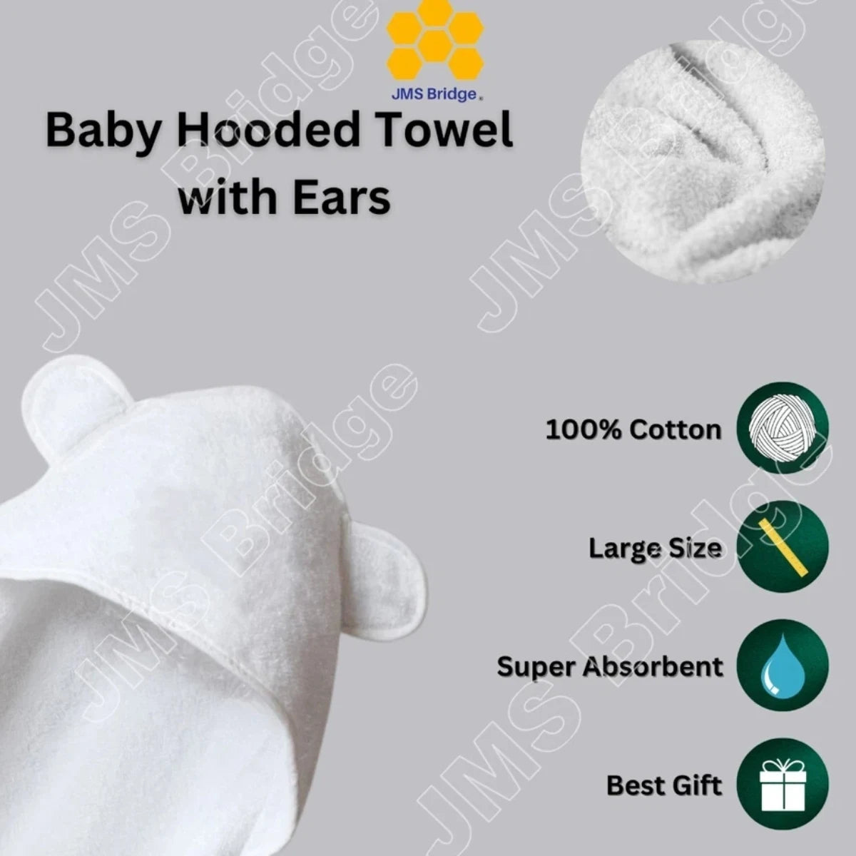 Pack of 2 Baby Hooded Bath Towels | Ultra Soft & Absorbent for Newborns
