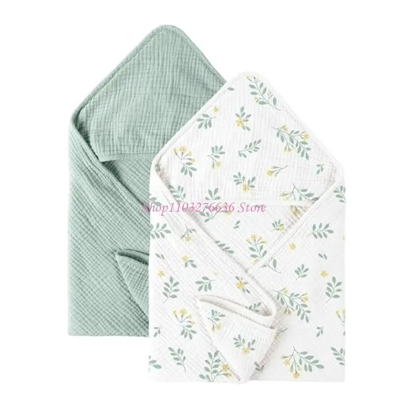 2 Pack Hooded Baby Towels | Ultra Soft Cotton Gauze Bath Towels for Newborns