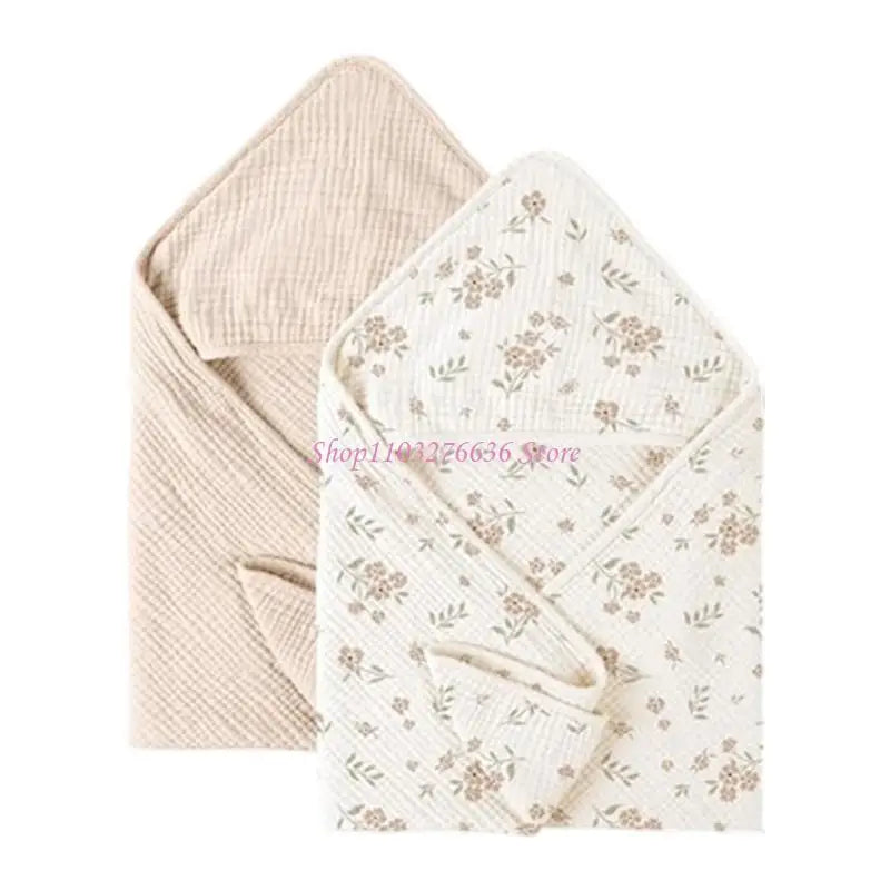 2 Pack Hooded Baby Towels | Ultra Soft Cotton Gauze Bath Towels for Newborns