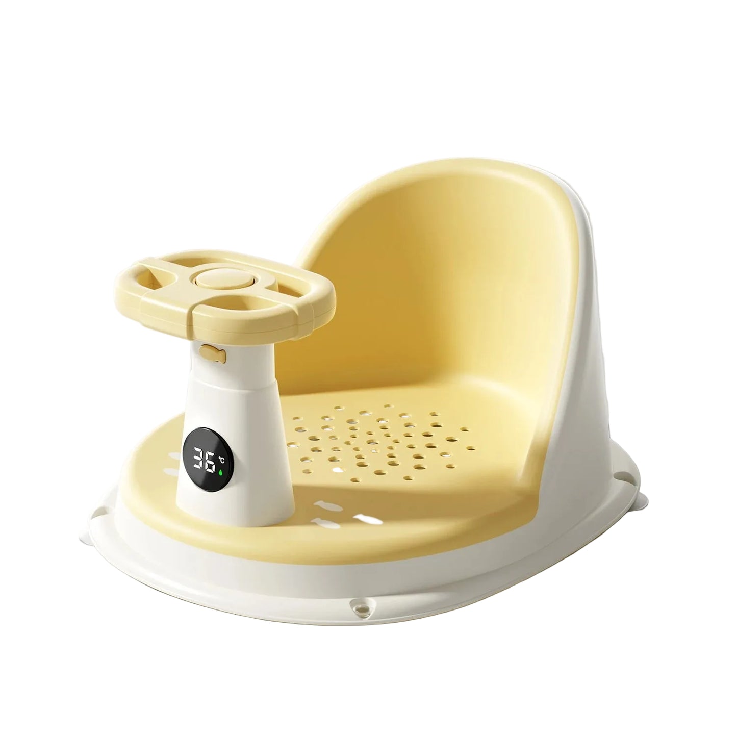 Baby Bath Seat with Temperature Display & Wheels