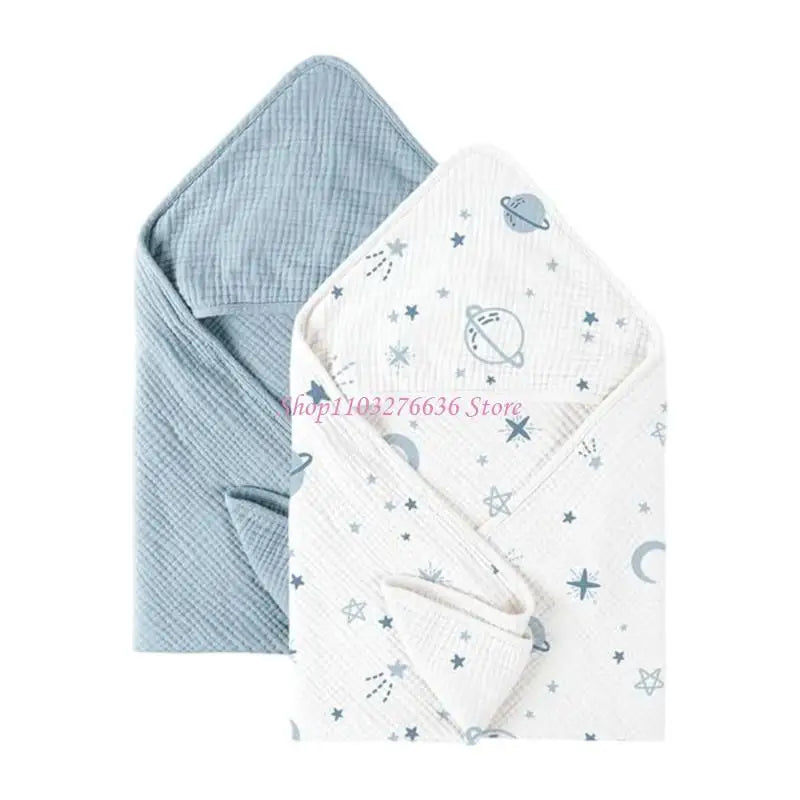 2 Pack Hooded Baby Towels | Ultra Soft Cotton Gauze Bath Towels for Newborns