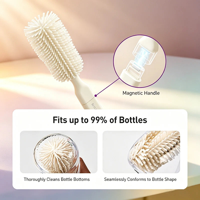 Portable Baby Bottle Cleaning Kit – 10-in-1 Bottle Brush Set with Drying Rack & Travel Case