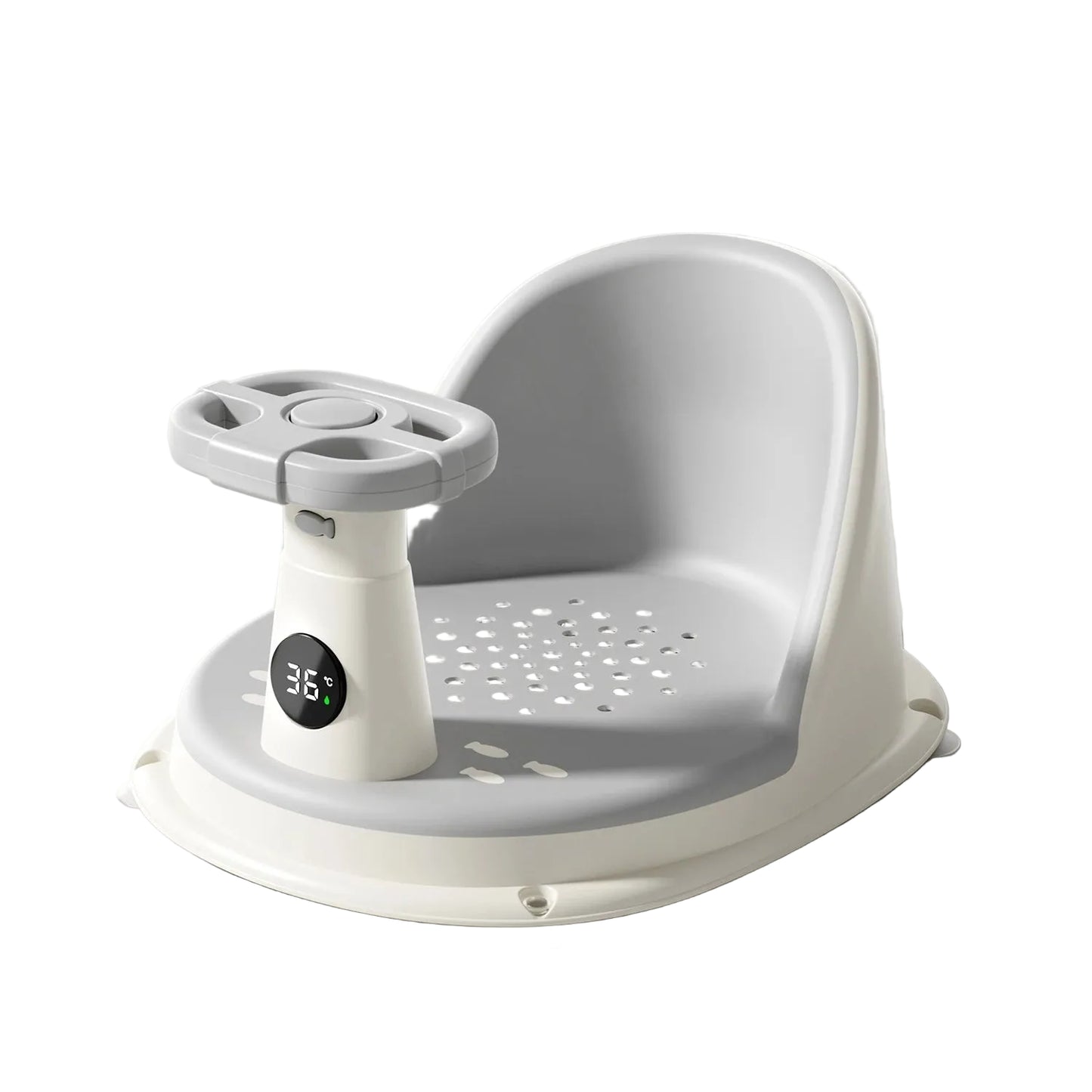 Baby Bath Seat with Temperature Display & Wheels