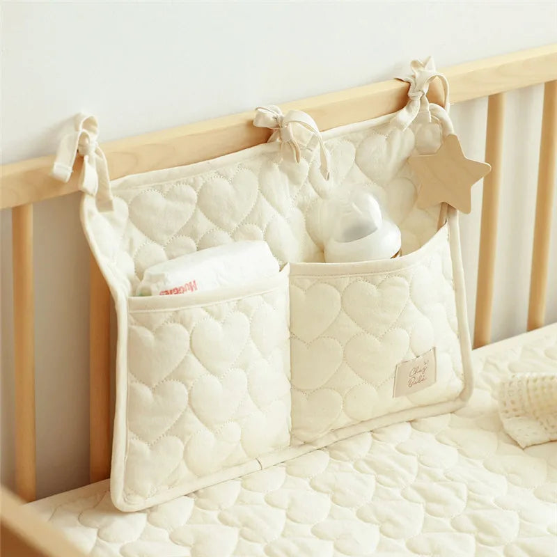 Baby Crib Hanging Storage Bag – Nursery Organizer for Diapers, Bottles & Toys