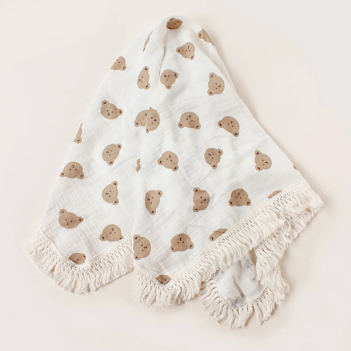 Soft Floral Muslin Baby Blanket with Tassels