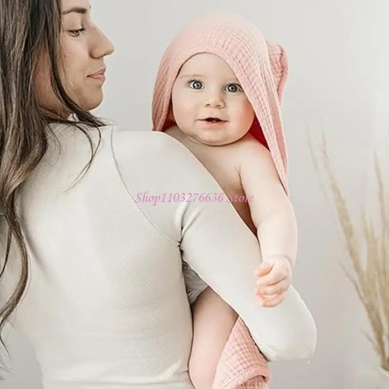2 Pack Hooded Baby Towels | Ultra Soft Cotton Gauze Bath Towels for Newborns