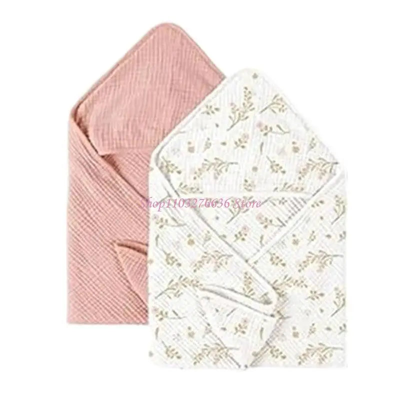 2 Pack Hooded Baby Towels | Ultra Soft Cotton Gauze Bath Towels for Newborns