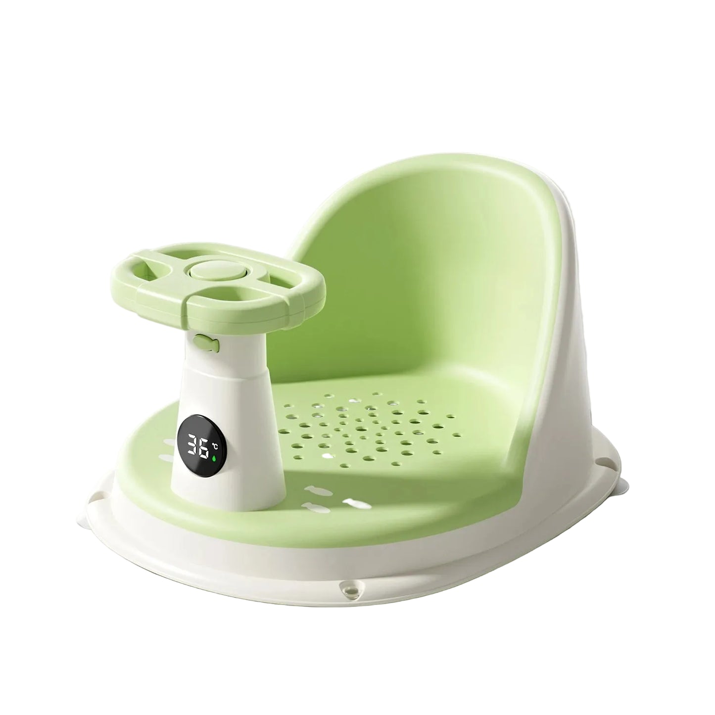 Baby Bath Seat with Temperature Display & Wheels